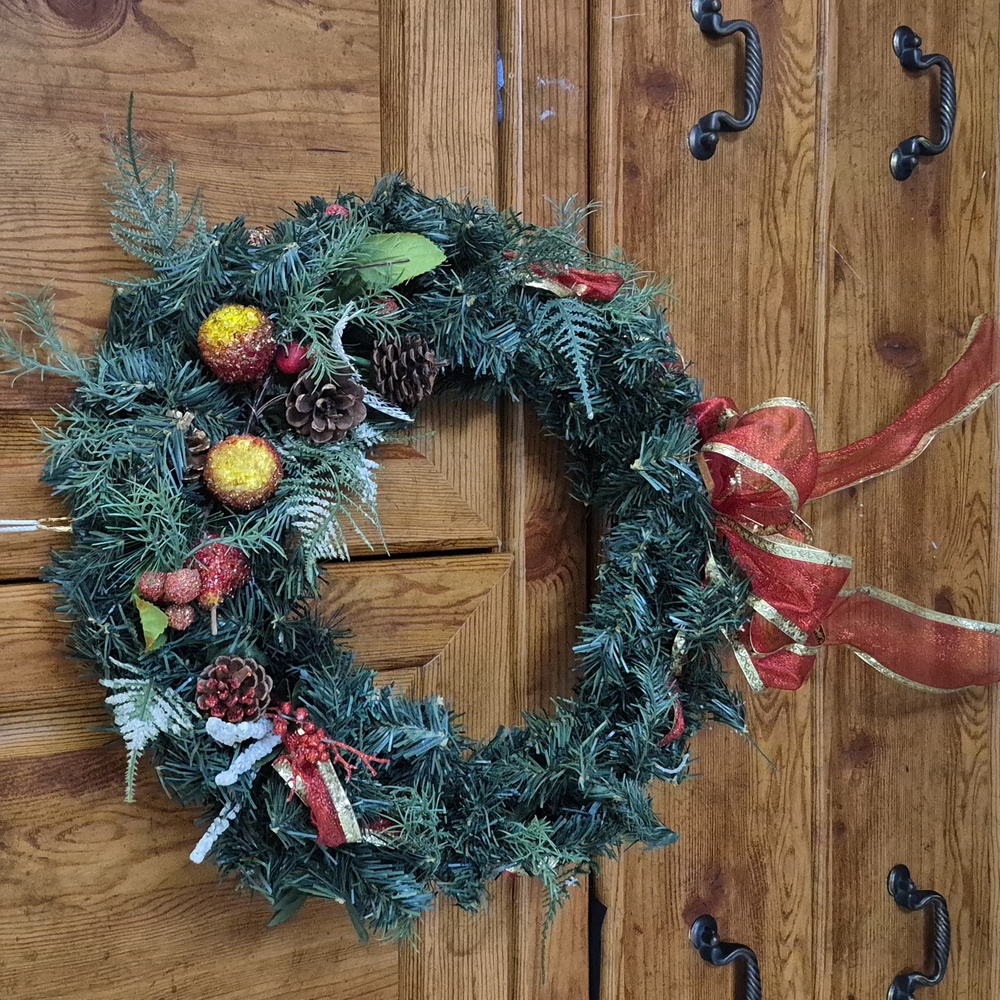 Sugared Fruit Pinecone Wreath